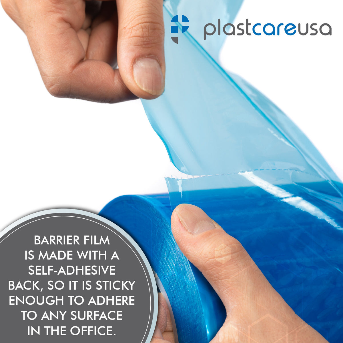 Blue Barrier Film Sheets with Adhesive Backing for Dental Use - 4" x 6" Barrier Film