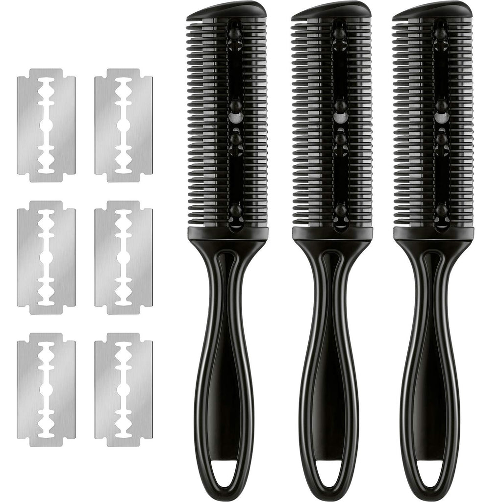 Haircut Razor Comb with 12 Reusable Double-Edge Blades - Hair Cutting Tool