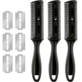 Haircut Razor Comb with 12 Reusable Double-Edge Blades - Hair Cutting Tool