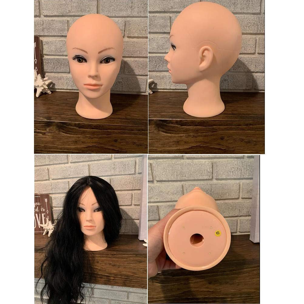11-Inch Bald Mannequin Head for Wigs and Hats with Clamp Holder