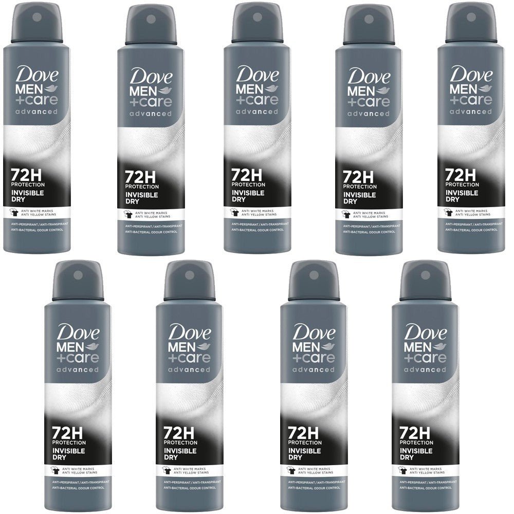 Dove Men + Care Invisible Dry Antiperspirant Spray 9-Pack 150ML