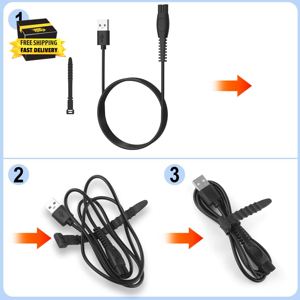 USB Charger Cord for Philips Norelco Shaver QP2724 360 Face & Body Trimmer