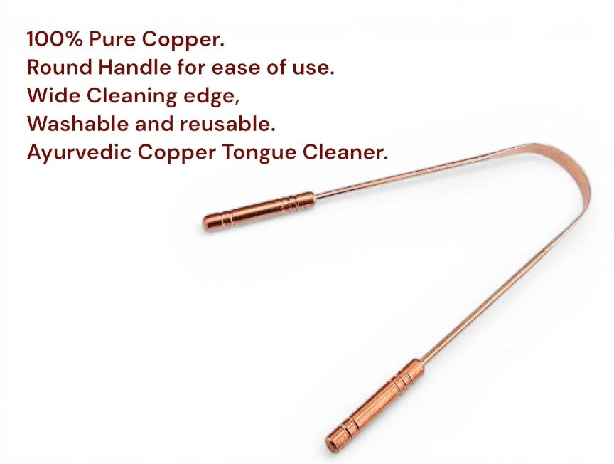 Copper Tongue Scraper Set - Ayurvedic Oral Hygiene Tool for Fresh Breath