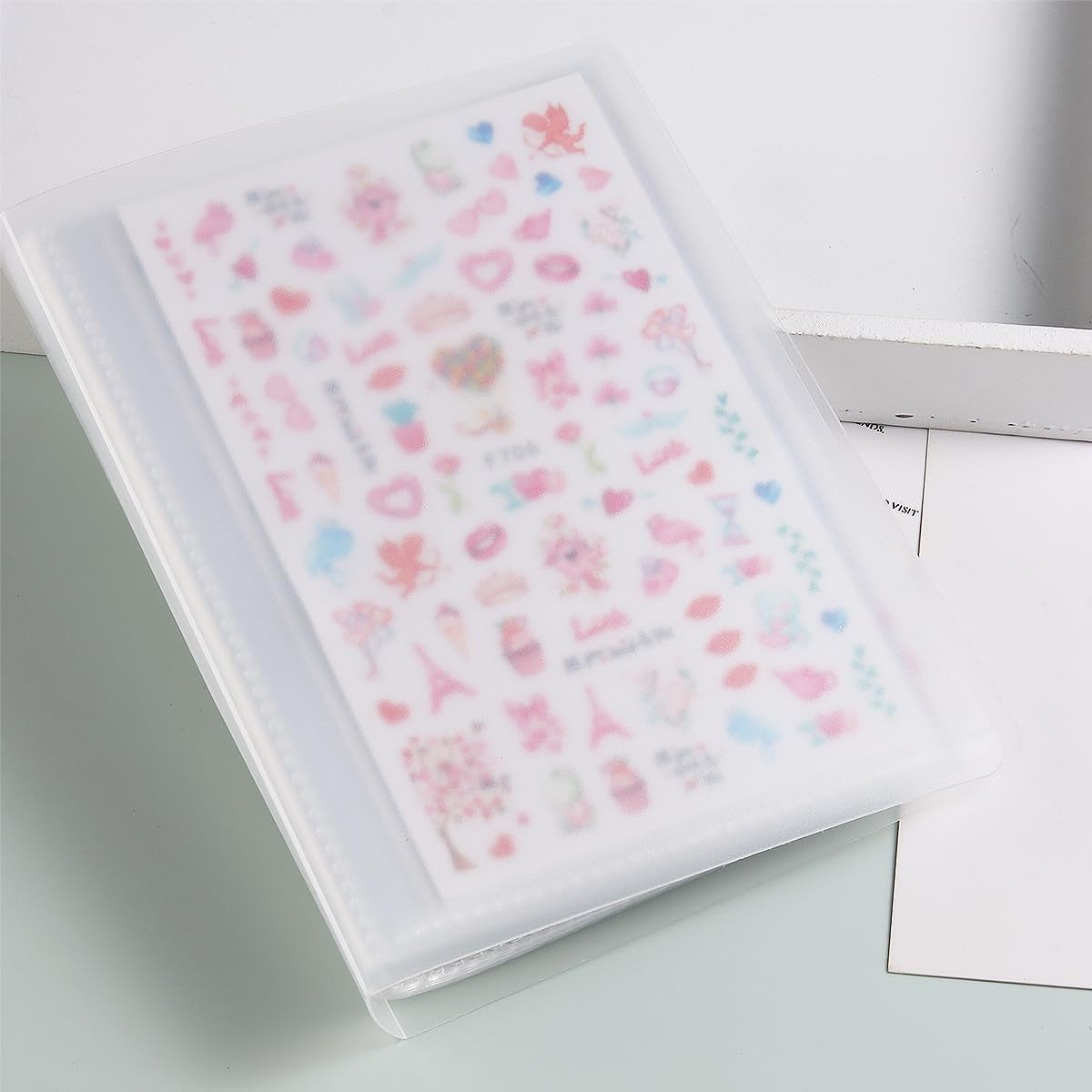 Nail Sticker Organizer Book - 40 Slots Water Decal Storage Case for Nail Art