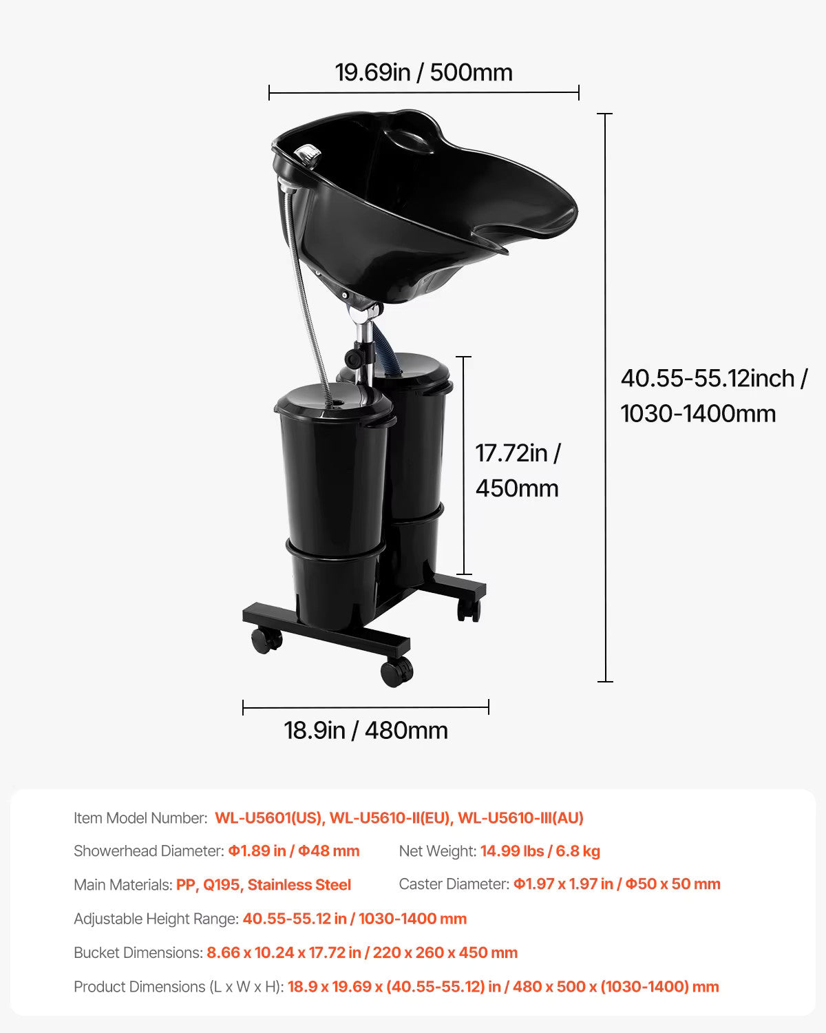 Portable Shampoo Sink with Electric Pump for Hair Washing - Durable & Adjustable