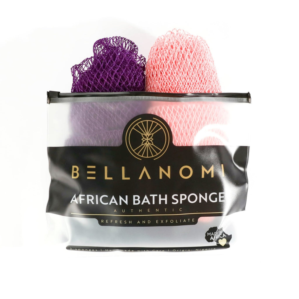 African Exfoliating Net Sponge 2-Pack - 45" Long Back Scrubber, Quick-Dry Nylon