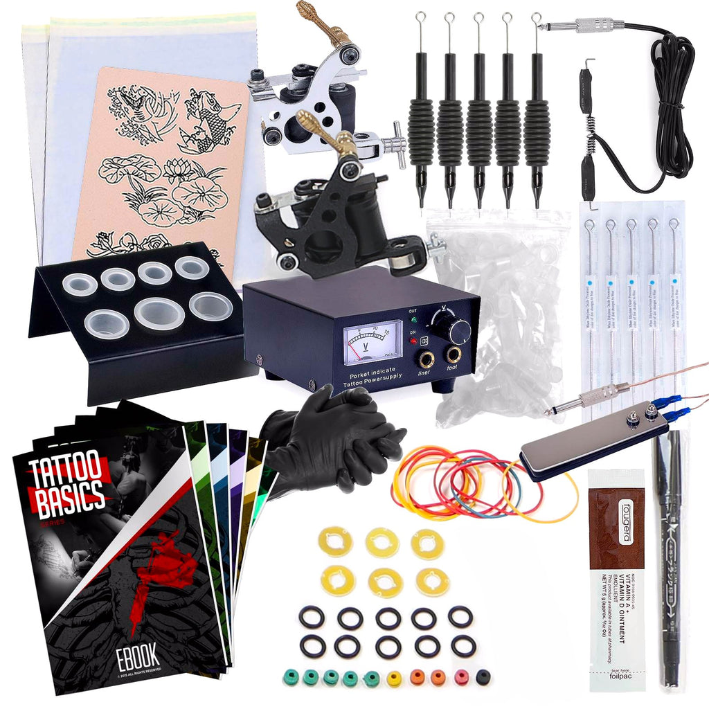 Starter Tattoo Kit - 2 Machine Equipment Set for Lining & Shading