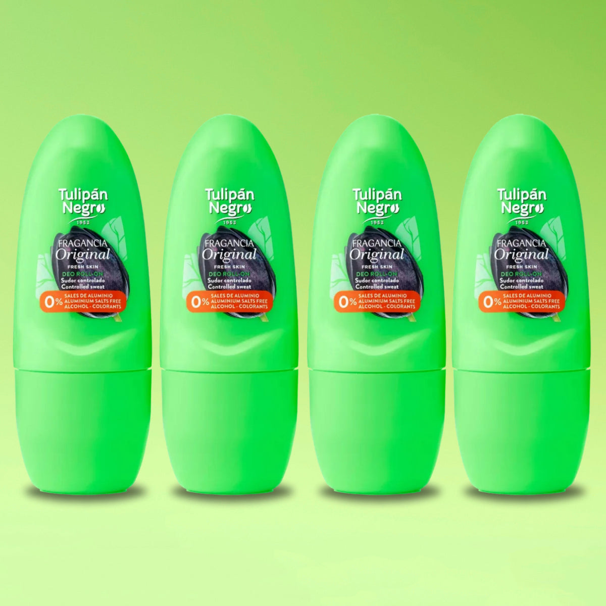 Long-Lasting Aluminum & Paraben-Free Roll-On Deodorant - Tulipan Negro 1.7 fl oz (4-Pack)