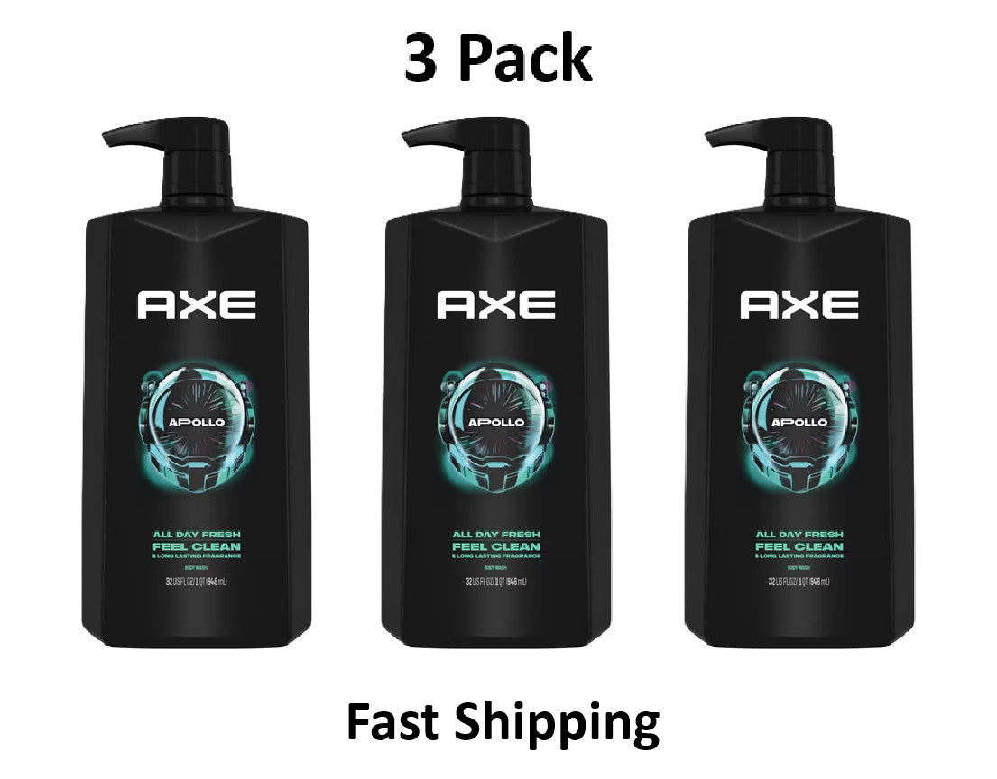 Men's Body Wash 3 Pack - Axe Apollo Sage & Cedarwood, 96 fl oz