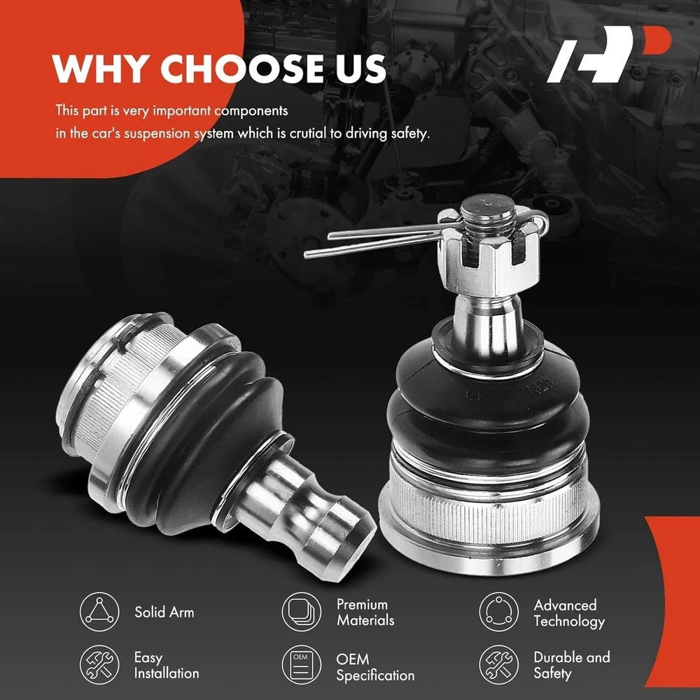 Set of 4 Nissan Front Upper & Lower Ball Joints Kit Replacement Suspension Parts