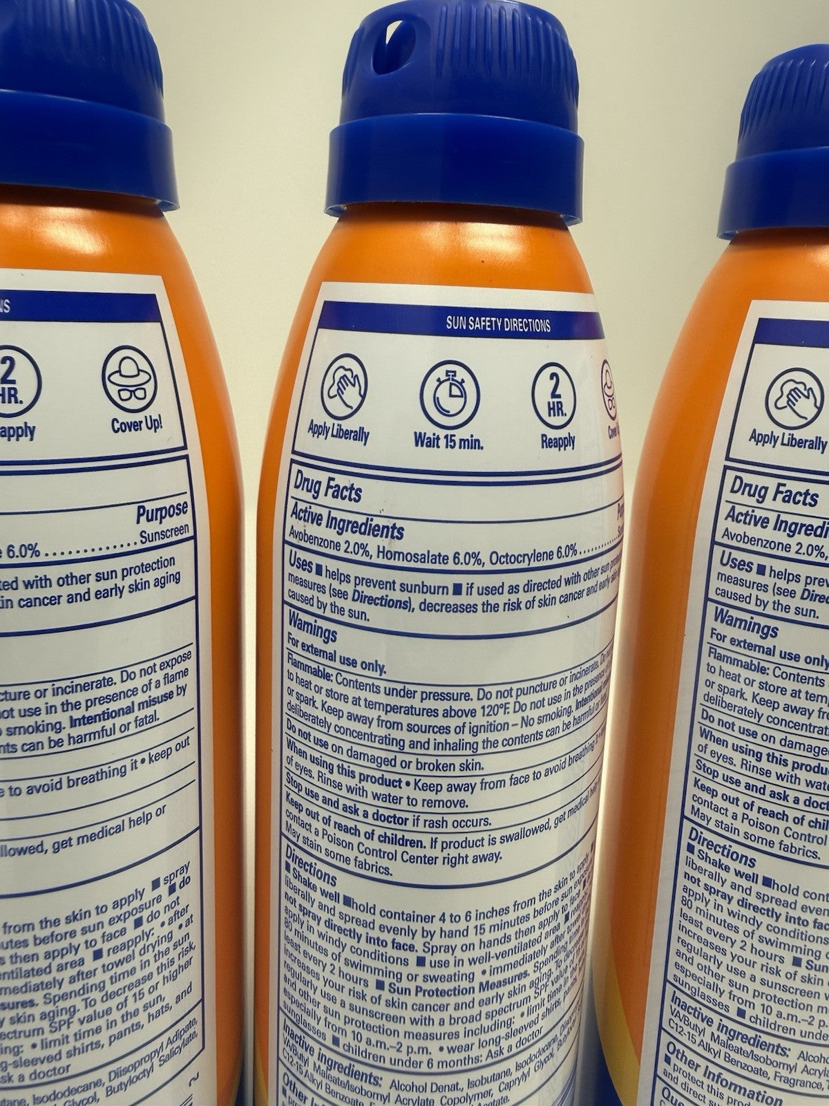 3 Pack SPF 30 Sunscreen Spray - Clear Sport Sun Protection 9.5 oz