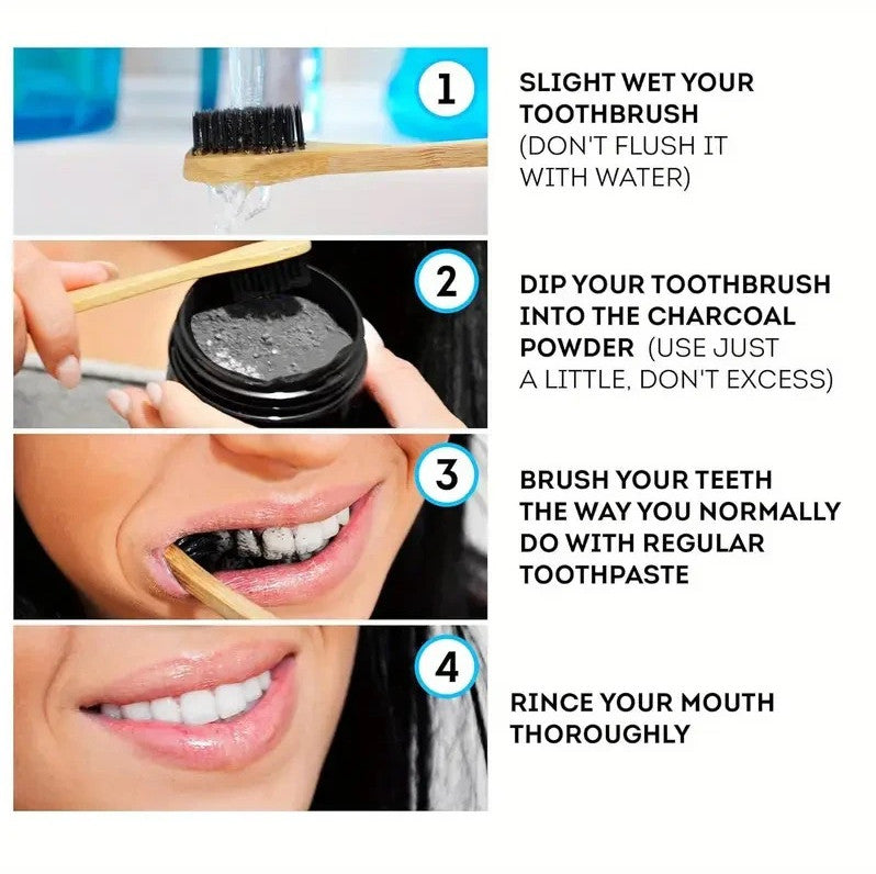 Bamboo Charcoal Tooth Powder - Deep Cleaning & Fresh Breath Oral Care