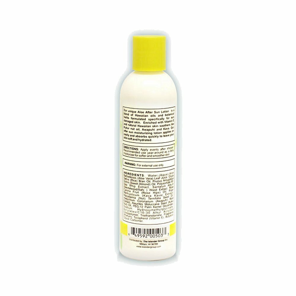 Hawaiian Aloe Vera Kukui Nut Oil After Sun Lotion 8 Oz. Hydrating Sun Care