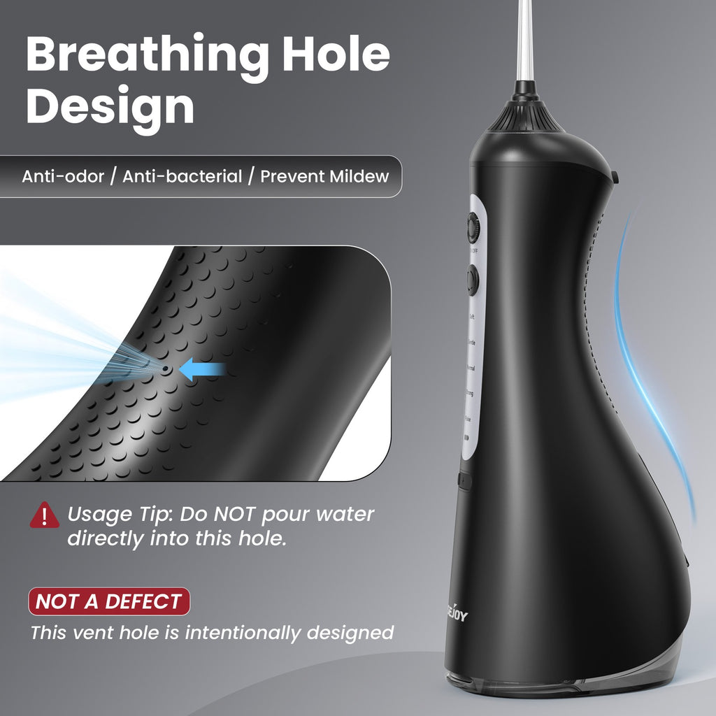 Cordless Water Flosser with 6 Nozzles & 5 Modes - Oral Irrigator for Teeth & Gums