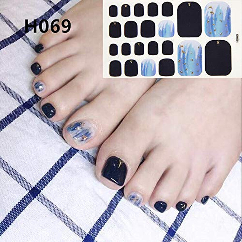 Gradient Toe Nail Polish Strips & Stickers Kit with Nail File - Colorful 20 Sheets