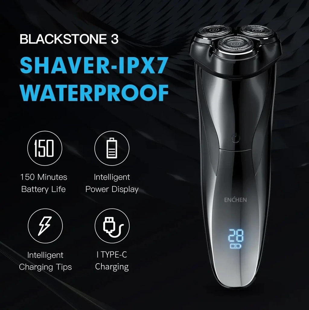 Electric Rotary Shaver Waterproof Wet Dry Beard Razor Men