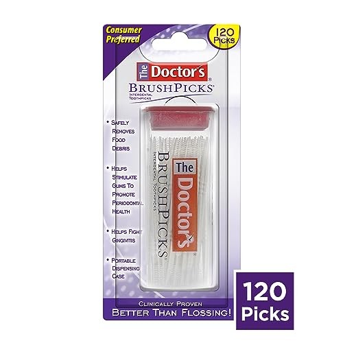 Interdental Toothbrush Picks with Plaque Remover - 120 Count, Portable Dental Cleaning Tool