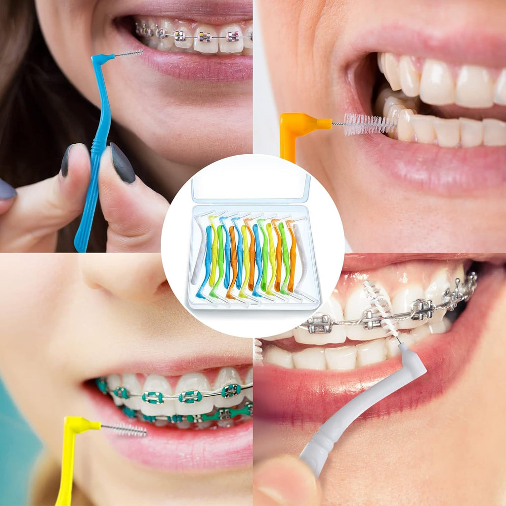Interdental Brushes Set with 5 Sizes for Oral Care - 20 Soft Nylon Tooth Picks