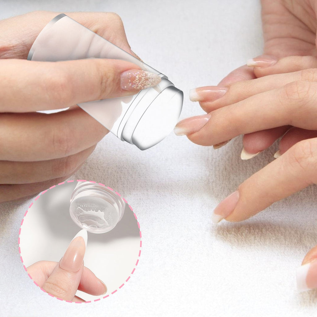 Silicone Nail Stamper Set with Scraper and Templates for Nail Art DIY