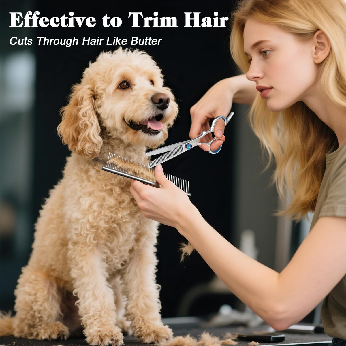 4-in-1 Pet Grooming Scissors Kit with Round Tips for Dogs and Cats
