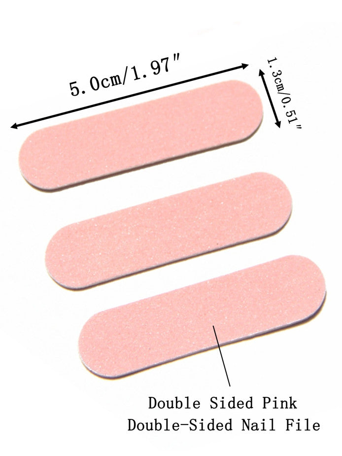 Mini Pink Nail Files Set - Double-Sided Emery Boards for Manicure & Pedicure