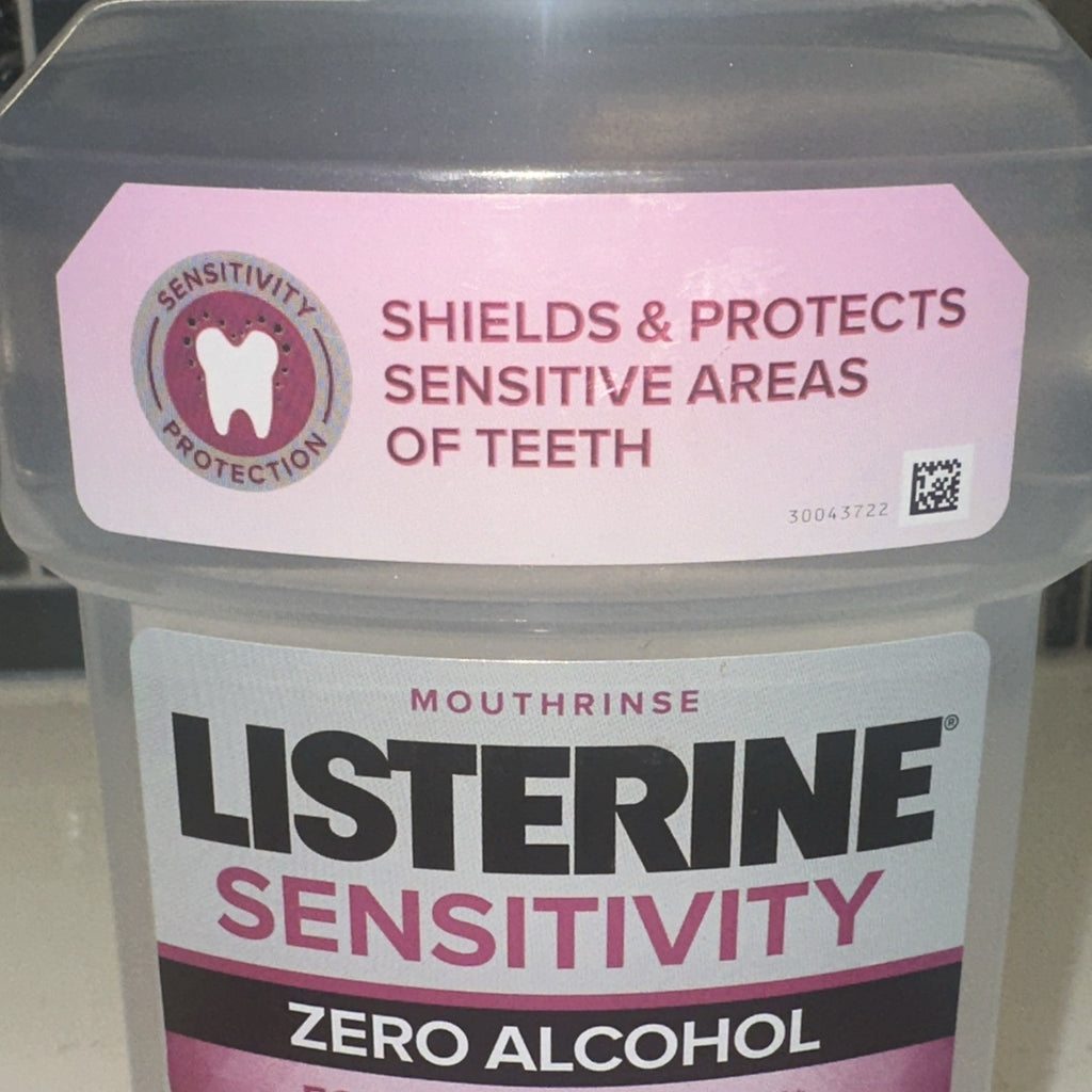Listerine Mouth Rinse Sensitivity Zero Alcohol 24 Hour Relief Fresh Mint 6 Pack