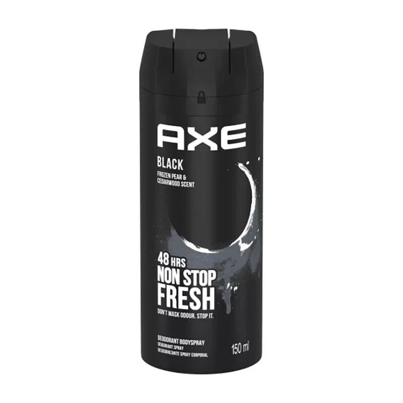 Men's Deodorant Body Spray - AXE Black 48-Hour Fresh Fragrance 150ml 3 Pack
