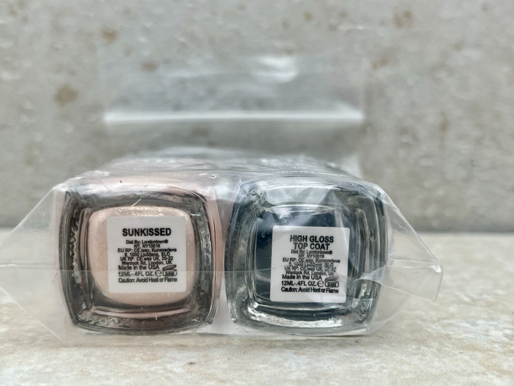 Nail Polish Duo - Sunkissed Shimmer & High Gloss Top Coat - Vegan & Long-Lasting