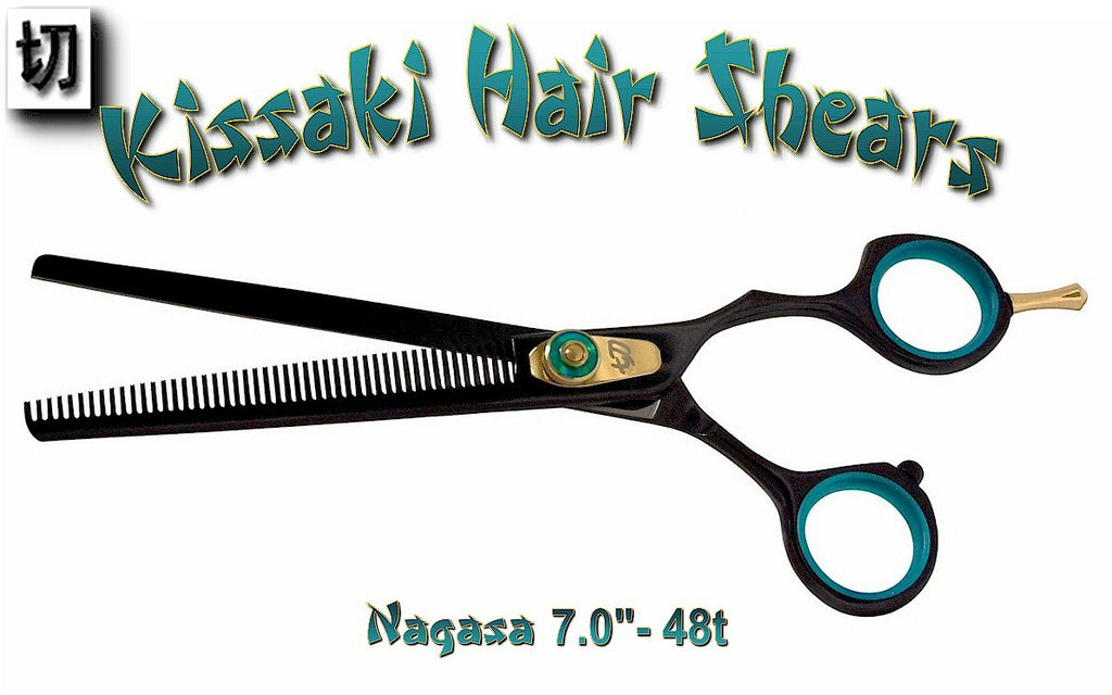Pet Grooming Thinning Shears - Black Titanium 7.0" Dog Scissors