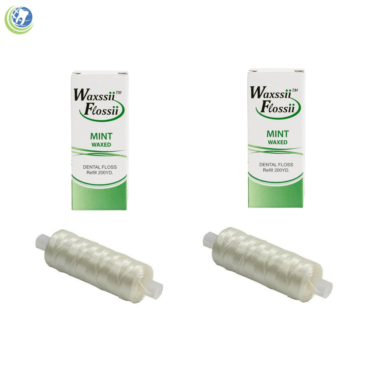 Dental Floss Refills Mint Flavor Waxed 200 Yards Pack - Professional Dispenser Compatible