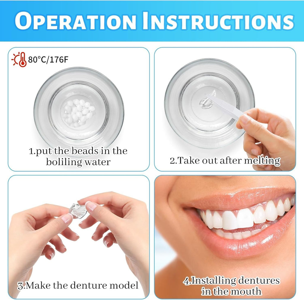 Dental Repair Kit Moldable Thermal Beads for Missing or Broken Teeth