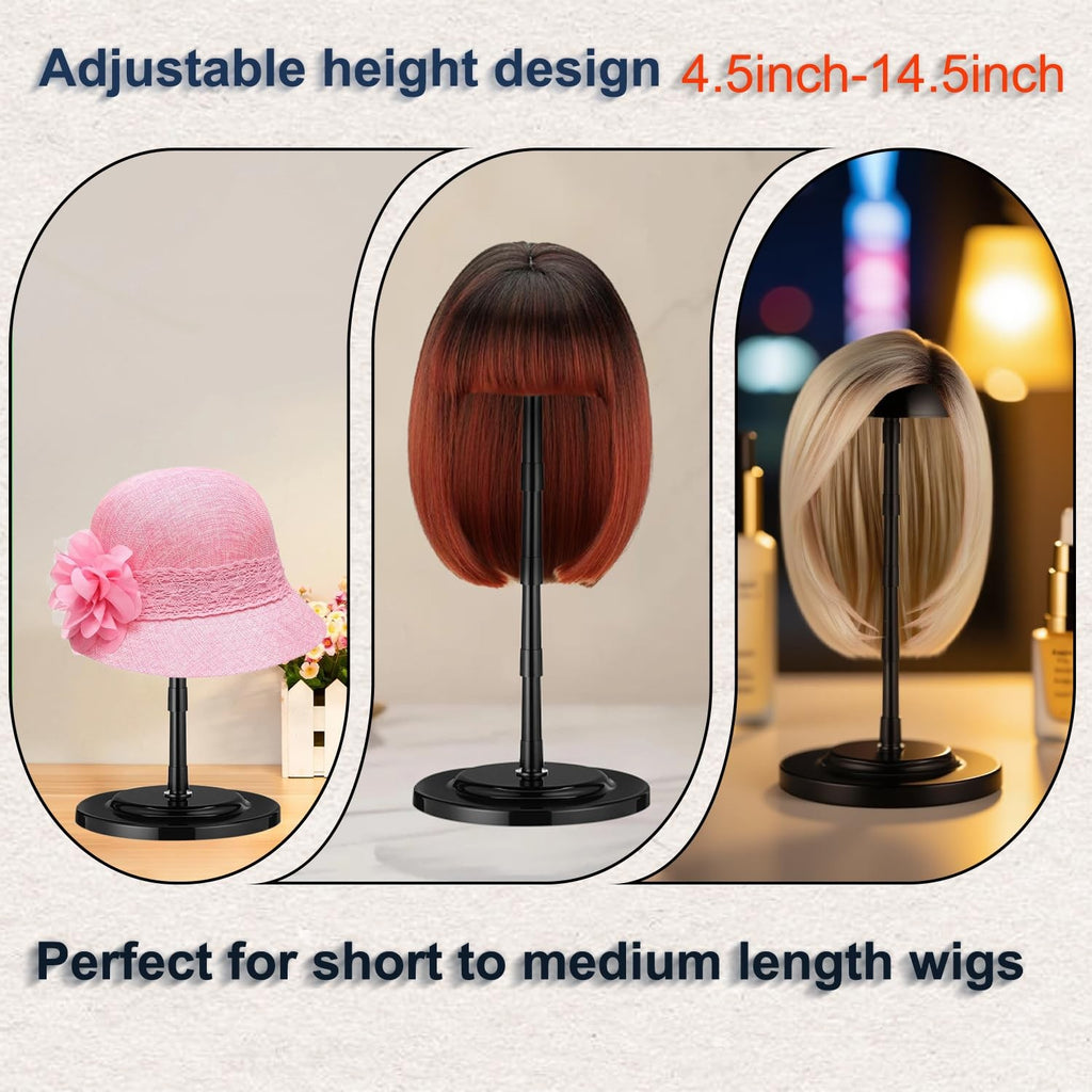 14.5 Inch Portable Wig Stand Holder with Anti-Slip Base for Display & Styling