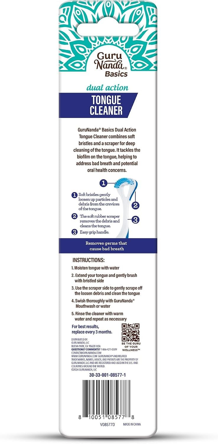 Dual Action Tongue Scraper & Brush - Reusable & Ergonomic Oral Hygiene Tool