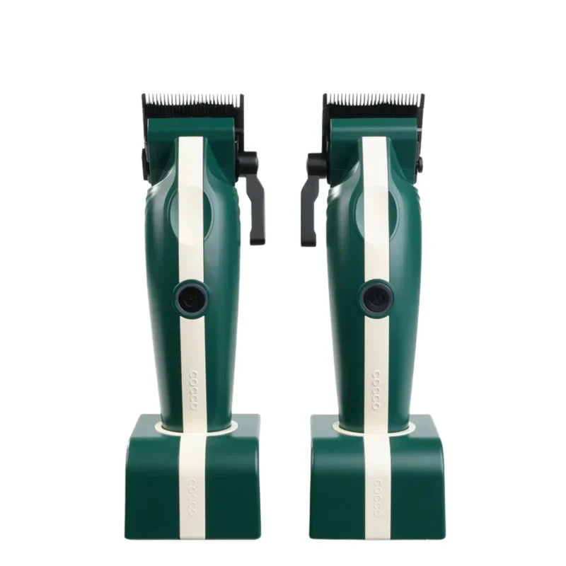 Cordless Ultra-Light Hair Clipper with Adjustable Blade - Green/White
