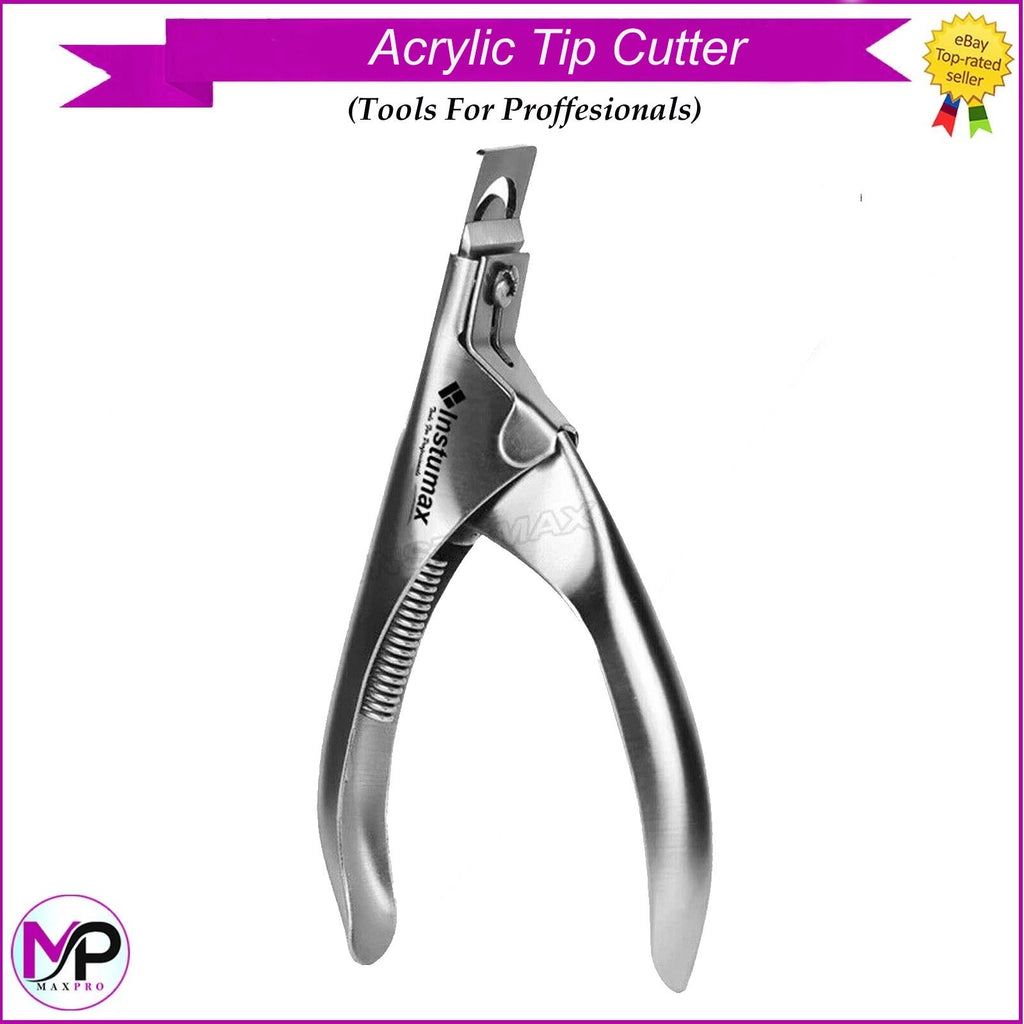 Acrylic & False Nail Tip Clipper Cutter - Professional Silver Stainless Steel Nail Trimmer
