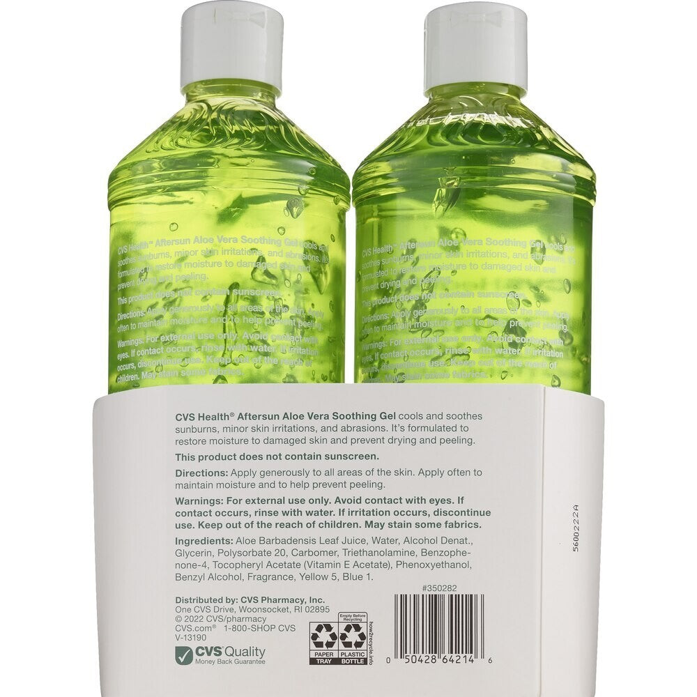 Aloe Vera Moisturizing Gel for Sunburn Relief - 40oz Cooling Skin Care