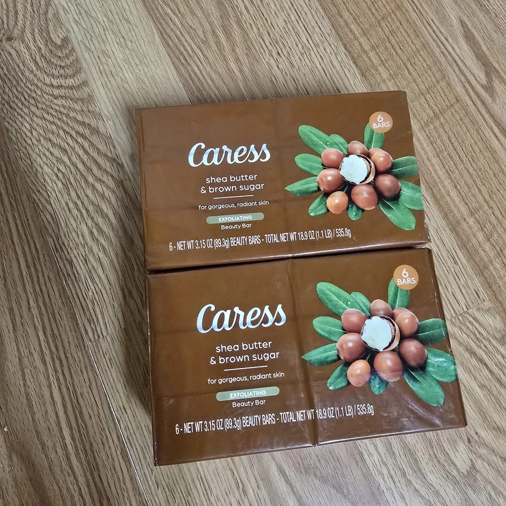 Caress Shea Butter Brown Sugar Exfoliating Bar Soap - 12 Bars