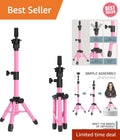 Adjustable Pink Tripod Stand for Mannequin Heads - 25 Inch Height