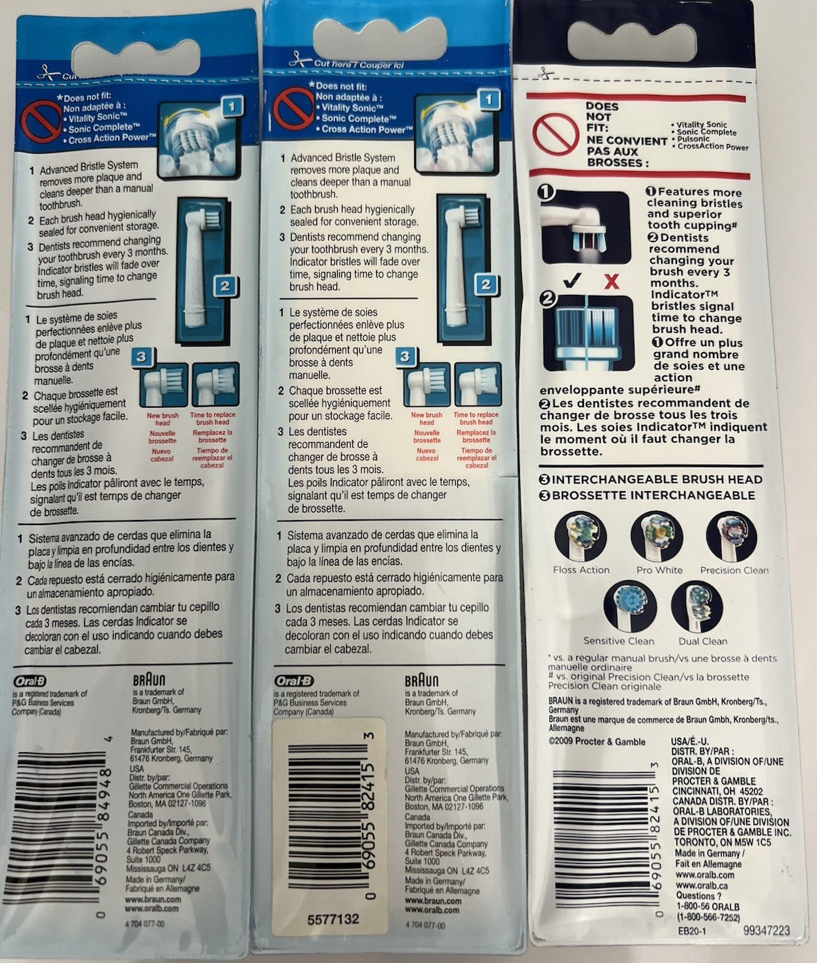 Genuine Oral-B Precision Clean Replacement Brush Heads 1 or 3 Pack