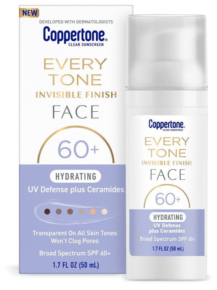 SPF 60 Face Sunscreen with Moisturizing Ceramides - Invisible Finish, 1.7 fl oz