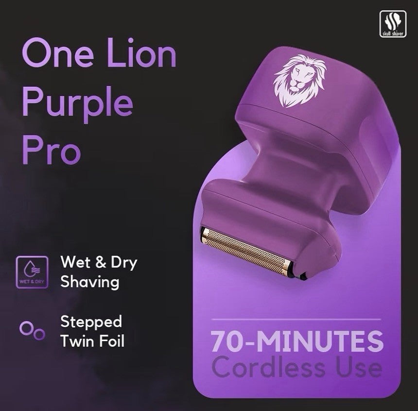 Cordless Wet Dry Rechargeable Women's Skull Shaver for Face & Body - Purple