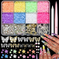 Colorful 3D Flower Nail Charms with Butterfly Accents for Nails Art