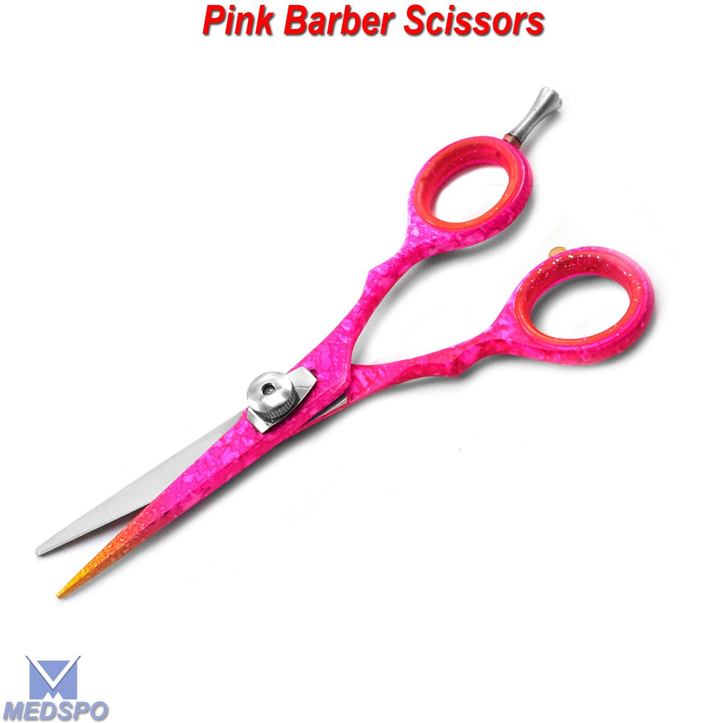 Professional Hair Cutting Scissors Set - 6.5 inch Salon Shears in Pink