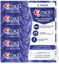 Whitening Toothpaste Pack of 5 - Crest 3D White Advanced Brightening