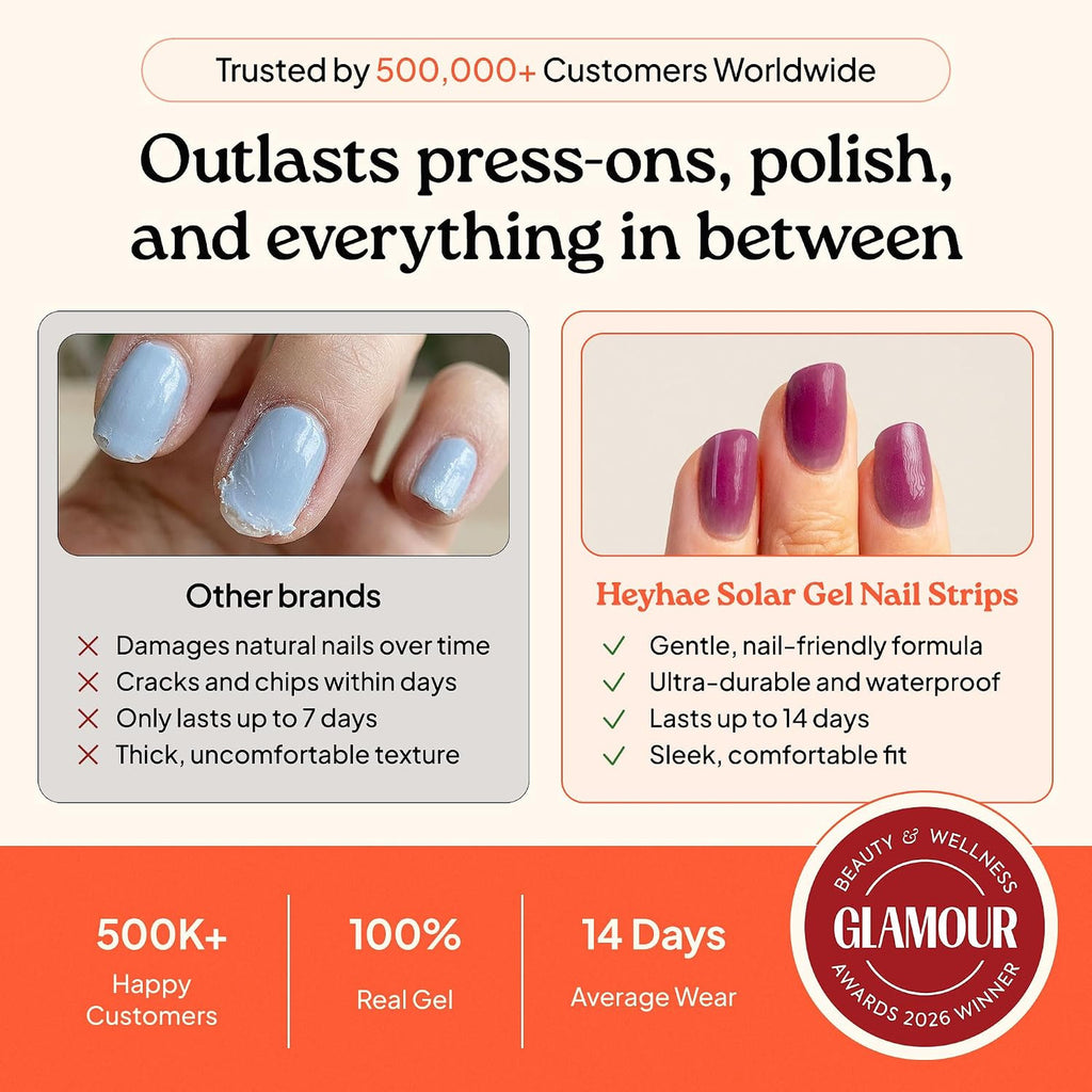 Semi Cured Gel Nail Strips Hey Berry Bold Nail Art Wraps for Manicure