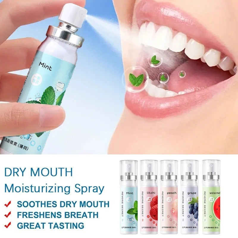 Portable Fruit Flavor Oral Fresh Breath Spray - Mint, Peach, Watermelon, Litchi