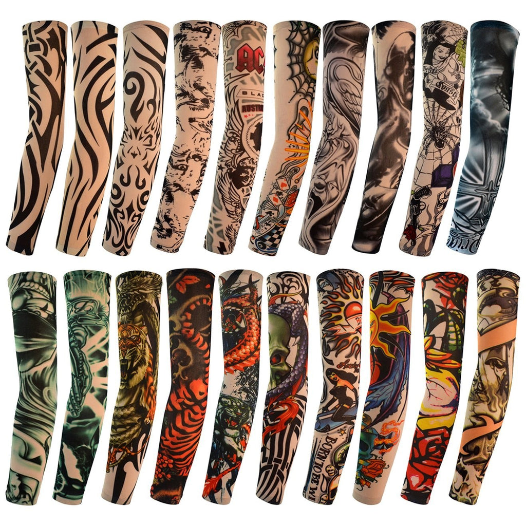 Unbranded 20 Pcs Tattoo Arm Sleeves – Unisex Sun Protection & Real-Look Designs