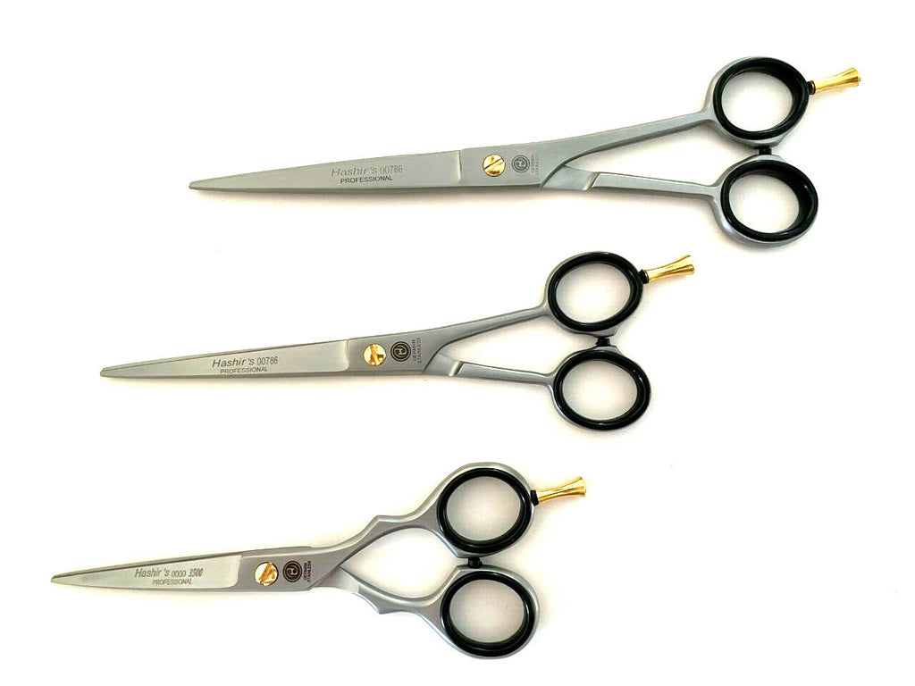 Professional Barber Haircutting Shears Set - 3 Stainless Steel Grooming Scissors