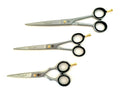 Professional Barber Haircutting Shears Set - 3 Stainless Steel Grooming Scissors