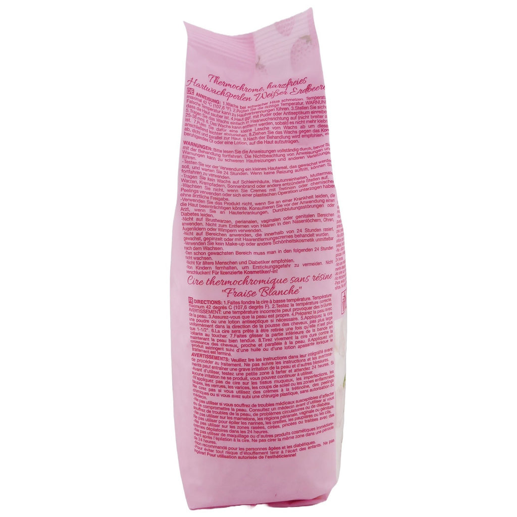 Hard Wax for Hair Removal - Rosin-Free, Thermochromic, 2.2 lb White Strawberry